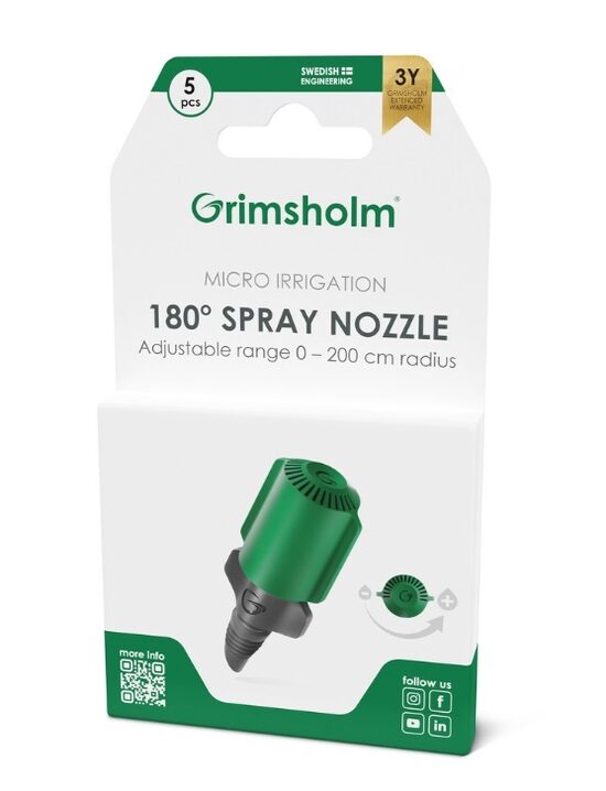 Regulējama ūdens smidzināšanas sprausla 180°, 5 gab.