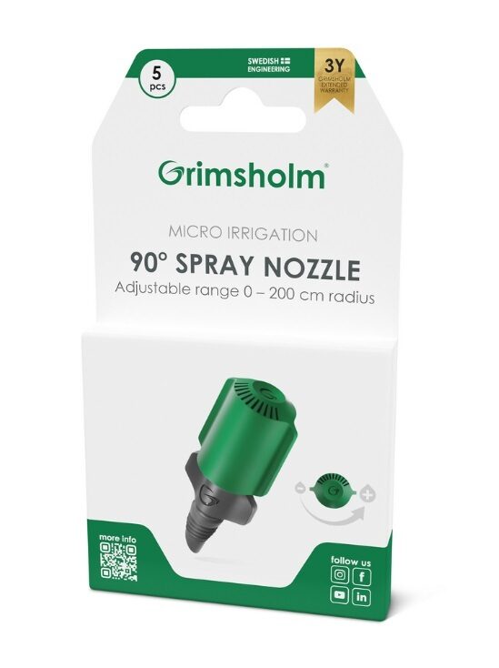 Regulējama ūdens smidzināšanas sprausla 90°, 5 gab